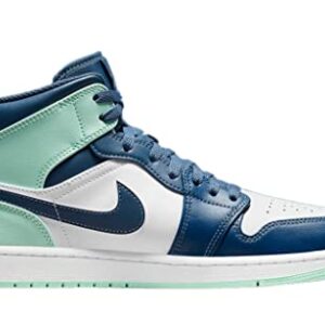 Nike Men's Air Jordan 1 Mid Sneaker, Mystic Navy/Mint Foam-white, 10