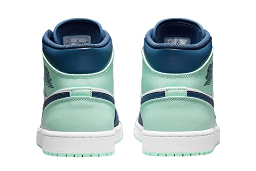 Nike Men's Air Jordan 1 Mid Sneaker, Mystic Navy/Mint Foam-white, 10