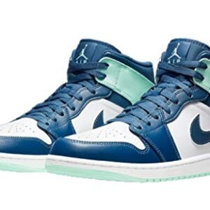 Nike Men's Air Jordan 1 Mid Sneaker, Mystic Navy/Mint Foam-white, 10