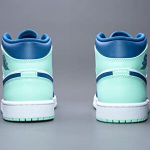 Nike Men's Air Jordan 1 Mid Sneaker, Mystic Navy/Mint Foam-white, 11