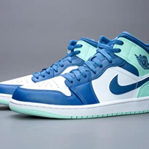 Nike Men's Air Jordan 1 Mid Sneaker, Mystic Navy/Mint Foam-white, 11