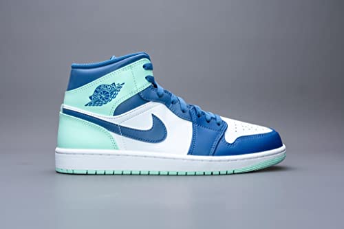 Nike Men's Air Jordan 1 Mid Sneaker, Mystic Navy/Mint Foam-white, 11