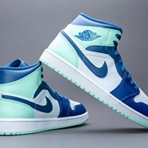 Nike Men's Air Jordan 1 Mid Sneaker, Mystic Navy/Mint Foam-white, 11