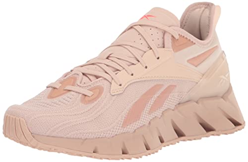 Reebok Women's Zig Kinetica 3.0 Sneaker, Soft Ecru/Neon Cherry, 8.5