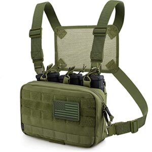 wynex tactical mag admin pouch, molle utility tool pouch medical emt organizer with triple stacker magazine holder for m4 m16 patch included