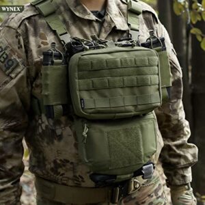 WYNEX Tactical Mag Admin Pouch, Molle Utility Tool Pouch Medical EMT Organizer with Triple Stacker Magazine Holder for M4 M16 Patch Included