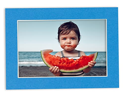 12x12 Mat for 8x8 Photo - Precut Bay Blue Picture Matboard for Frames Measuring 12 x 12 Inches - Bevel Cut to Display Art 8 x 8 Inches - Acid Free Pack of 100 MATS with Backing Boards & Clear Bags