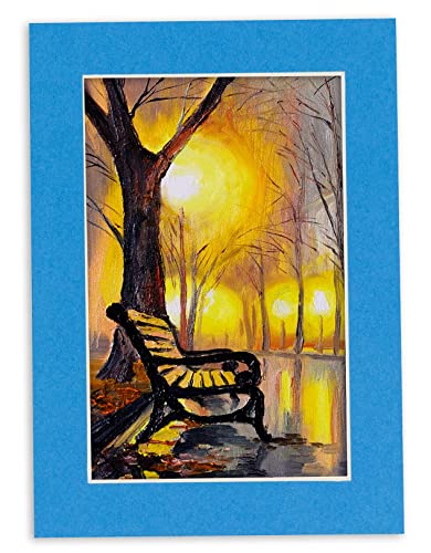 12x12 Mat for 8x8 Photo - Precut Bay Blue Picture Matboard for Frames Measuring 12 x 12 Inches - Bevel Cut to Display Art 8 x 8 Inches - Acid Free Pack of 100 MATS with Backing Boards & Clear Bags