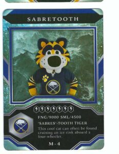 sabretooth 2021-22 upper deck mvp mascot gaming card #m-4 card buffalo sabres hockey