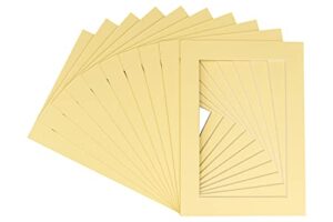24x36 mat for 20x30 photo - precut soft yellow picture matboard for frames 24 x 36 inches - bevel cut matte to display art 20 x 30 inches - acid free pack of 10 mats with backing boards & clear bags