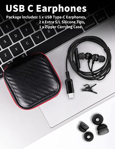 TITACUTE USB C Headphone for Samsung A53 S54 S22 S23 S21 S20 FE Wired Earbuds Magnetic in-Ear Type C Earphone with Microphone Stereo Noise Canceling for Galaxy Z Flip 5 Fold 4 Pixel 7 6 6a 7a OnePlus