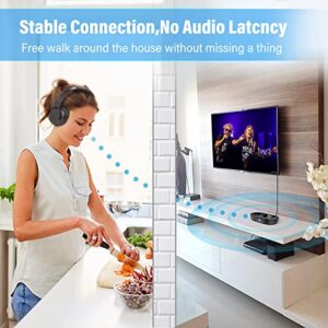 ANSTEN 【𝟐𝟎𝟐𝟑 𝐔𝐩𝐠𝐫𝐚𝐝𝐞𝐝】 Wireless Headphones for TV Watching with Digital Optical RCA AUX Bluetooth Transmitter Charging Dock, Over Ear Headset for Seniors, 30 Hrs Playtime, Plug n Play