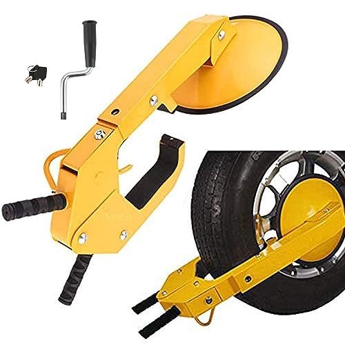 ATPEAM Wheel Lock Clamp Adjustable Anti-Theft Lock Clamp Boot Tire Claw for Parking Car Truck RV with Two Keys