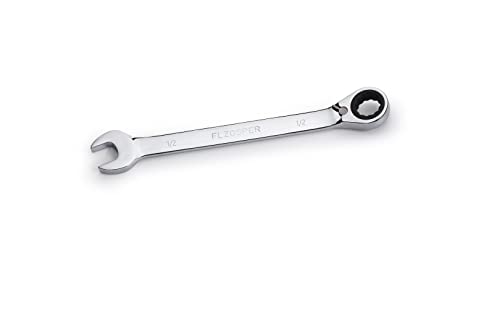 FLZOSPER 1/2-Inch SAE Reversible Geared Wrench,Box End Head 72-Tooth Reversible Ratcheting Combination Wrench Spanner