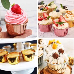 Disposable Baking Cups Cupcake Tin with Lids 150 Pack,Mini Foil Cupcake Liners Baking Pans