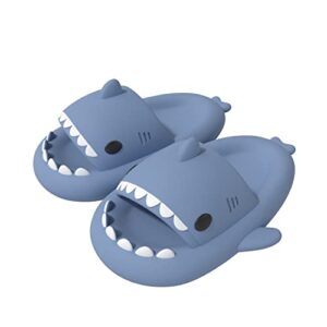 chaychax boys girls cloud shark slides novelty sandals toddlers cute non-slip beach pool shower slippers with comfy cushioned thick sole，haze blue，3-4 big kid