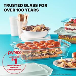 Pyrex Deep 9x13-Inch Glass Baking Dish with Lid, Deep Casserole Dish, Glass Food Container, Oven, Freezer and Microwave Safe, Clear Container