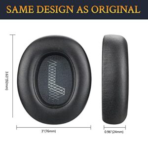 SOULWIT Replacement Ear Pads for JBL E65 (E65BT E65BTNC)/Live 650 (650NC 650BTNC)/Live 660 (660NC 660BTNC)/Duet NC Over-Ear Headphones, Earpads Cushions with Softer Leather (Black)