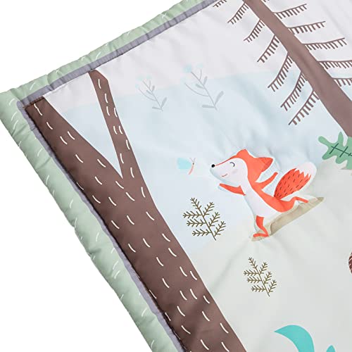 beeweed 3-Piece Crib Bedding Set for Boys Girls, Soft Baby Bedding Set Including Blanket, Crib Skirt & Crib Sheets, Woodland Animal Nursery Bedding Set