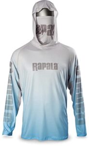 rapala performance hood with neck gaiter grey blue large