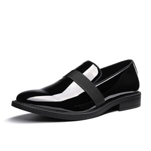 bruno marc mens dress tuxedo shoes slip-on classic wedding loafers, bright black - 12 (sbox227m)