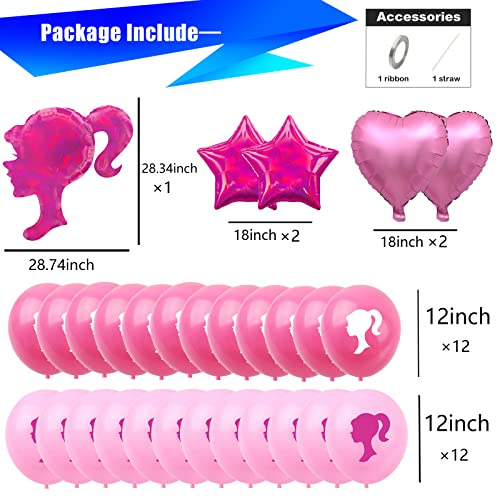 Pink girls balloons birthday party supplies birthday party decorations balloons for girl