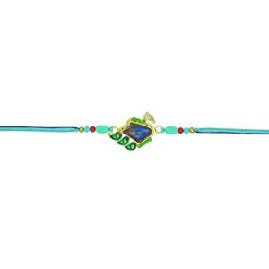 TRIYASHH Peacock Design Rakhi for Brothers Handmade Rakhi for Raksha Bandhan Colorful Beads/Stone Rakhi (D22)