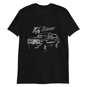 1971 chevy k5 blazer owner outline art short-sleeve unisex t-shirt black