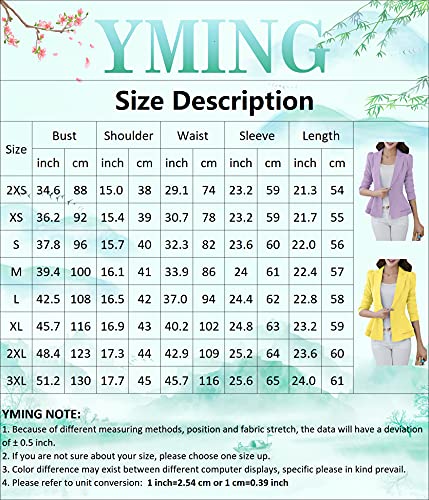 YMING Womens Casual Solid Color Blazer Office Blazer Business Ruffle Hem Jackets Water Blue M