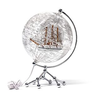 tpmorwilfun transparent globe illuminated decorative world globe 8" diameter gift geographical desktop home office collectible globe (white)