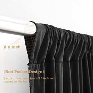 Black Backdrop Curtains for Parties, 8ft x 10ft Polyester Photography Backdrop Drapes for Birthday Baby Shower Wedding Decorations