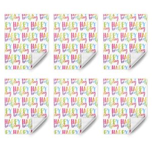 Happy Birthday Wrapping Paper For Kids Girls Boys Women Men, Gradient Rainbow Color Birthday Gift Wrap Paper, Wrapping Paper Birthday 6 Sheets Folded Flat 20x28 inches per sheet