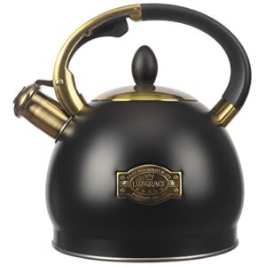 3quart whistling tea kettle classic teapot stainless steel teakettle with cool grip for stovetop