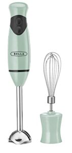 bella immersion hand blender, portable mixer with whisk attachment - electric handheld juicer, shakes, baby food and smoothie maker, stainless steel, sage
