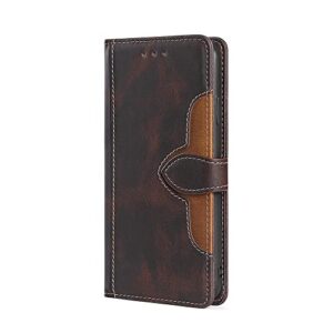banlei2u phone cover wallet folio case for oppo realme 7 pro, premium pu leather slim fit cover for realme 7 pro, friendly fit, brown