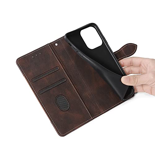 BANLEI2U Phone Cover Wallet Folio Case for Oppo REALME 7 PRO, Premium PU Leather Slim Fit Cover for REALME 7 PRO, Friendly Fit, Brown