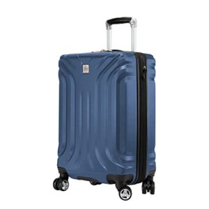 skyway nimbus 4.0 expandable, durable hardside, 4 wheel spinner, lightweight suitcase, unisex, stylish, maritime blue, carry-on 20-inch