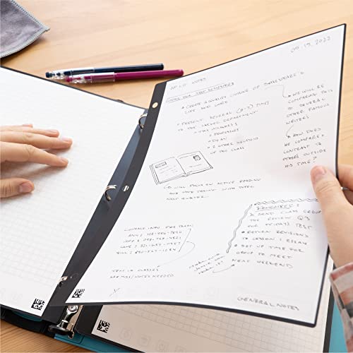 Rocketbook Smart Filler Paper Starter Pack | Lined Wide Ruled Reusable Notebook, (8.5" x 11"), Scannable Binder Paper - Write, Erase, Reuse, 18 Leaf Sheets, 1 Pilot Frixion Pen, and 1 Microfiber Cloth