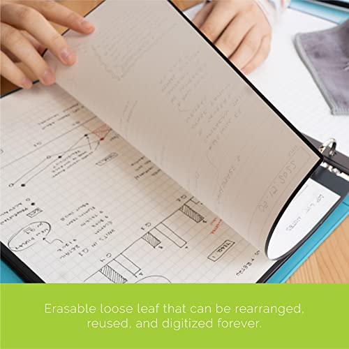 Rocketbook Smart Filler Paper Starter Pack | Lined Wide Ruled Reusable Notebook, (8.5" x 11"), Scannable Binder Paper - Write, Erase, Reuse, 18 Leaf Sheets, 1 Pilot Frixion Pen, and 1 Microfiber Cloth