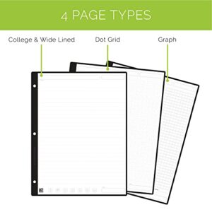 Rocketbook Smart Filler Paper Starter Pack | Lined Wide Ruled Reusable Notebook, (8.5" x 11"), Scannable Binder Paper - Write, Erase, Reuse, 18 Leaf Sheets, 1 Pilot Frixion Pen, and 1 Microfiber Cloth