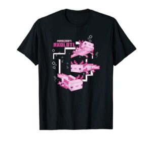 minecraft pink axolotl pond t-shirt