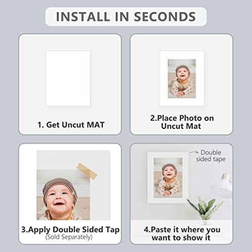 Somime 25 Pack Backing Boards Only - 11x14 Uncut White Mats Matboards, Acid Free Backerboards for Art Prints, Ideal for Photos/Pictures/Prints/Frames/Arts