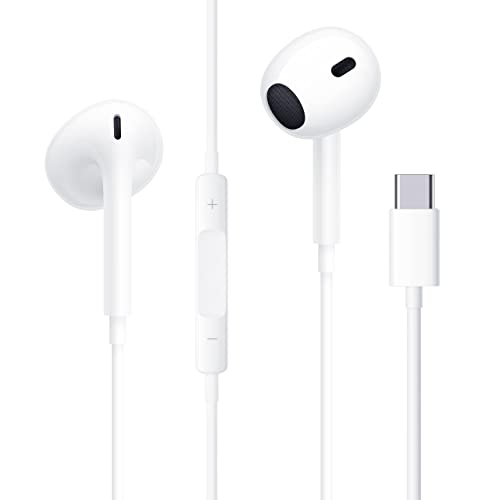 Earphones USB C Headphones,Type C Wired in-Ear Earbuds with Microphone and Volume Control Earbuds Compatible with huaweis P30/Pro/samsungs S20 S21 Googles Pixel 3/4/5/4XL/one Plus/one Plus 6t