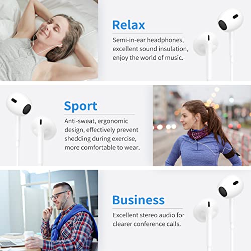 Earphones USB C Headphones,Type C Wired in-Ear Earbuds with Microphone and Volume Control Earbuds Compatible with huaweis P30/Pro/samsungs S20 S21 Googles Pixel 3/4/5/4XL/one Plus/one Plus 6t