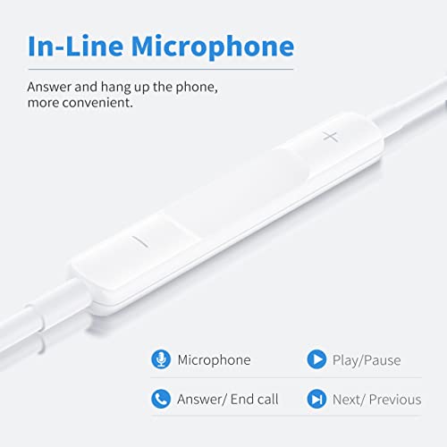 Earphones USB C Headphones,Type C Wired in-Ear Earbuds with Microphone and Volume Control Earbuds Compatible with huaweis P30/Pro/samsungs S20 S21 Googles Pixel 3/4/5/4XL/one Plus/one Plus 6t