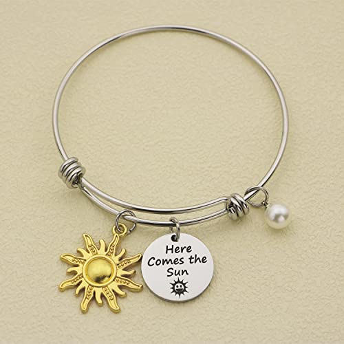 SELOPU Inspirational Bracelet Beatles Gift Beatles Lyrics Bracelet Here Comes the Sun Beatles Song Jewelry Meaningful Gift for Beatles Loyal Fans(Here Comes the Sun-BRA)