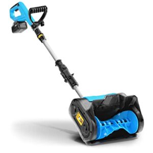 alphaworks snow thrower power shovel 4ah dc 20v upgraded design, cordless rechargeable handheld, lightweight 10" in. width 5" in. depth, 25' ft throwing distance, 300 lbs per min
