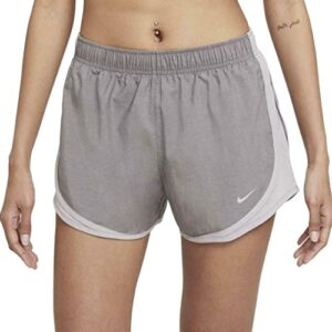 nike women's dri-fit tempo shorts (large, atmosphere grey/wolf)