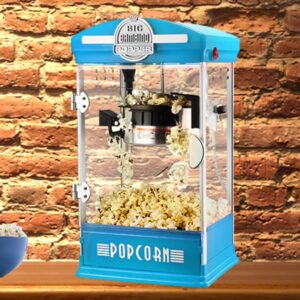 Big Bambino Popcorn Maker Set ? 4 Oz Kettle with 24-Pack of Pre-Measured Popcorn Kernels, Scoop, and Serving Cups by Great Northern Popcorn (Blue) (83-DT6106)