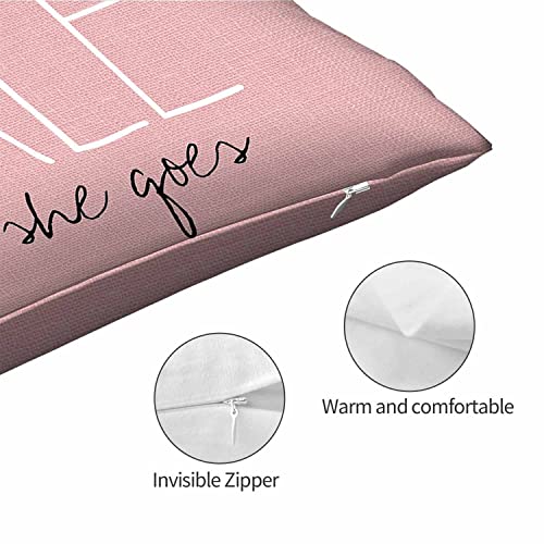 Mugod Decorative Throw Pillow Cover Pink Quote She Leaves A Little Sparkle Wherever She Goes,Cushion Cover Case 20x30 Inches for Home Sofa Bedroom Living for Women Men